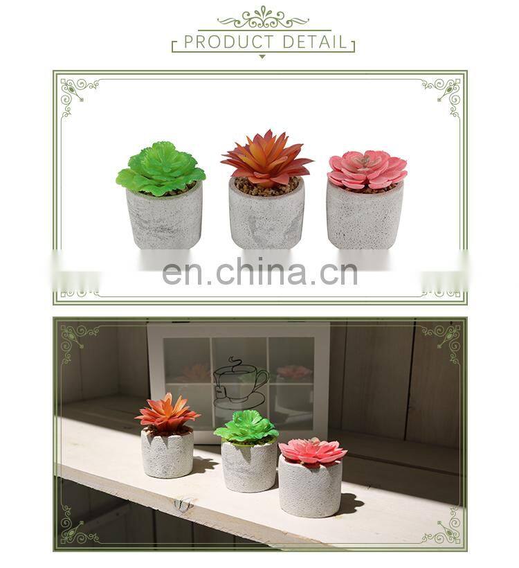 wholesale mini home decoration plastic fake desk pot artificial succulent plants