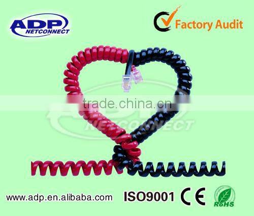 rj11 telephone patch cord cable Black/White