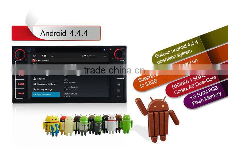 Dual Core Pure Android 4.4 Car Radio for Toyota Hilux Fortuner Innova old camry corolla old vios RAV4 Prado DVD GPS WIFI 3G SWC