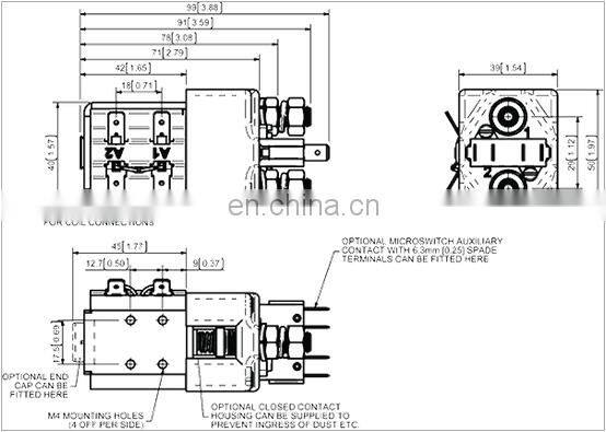 Albright 24VDC 125A SPST Reversing Contactor, for Heavy-Duty Cranes Hydraulic Lift