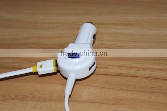 3.1A 3100mA 3in1 vehicle charger android device and smart phone car charger with 6 Feet cable