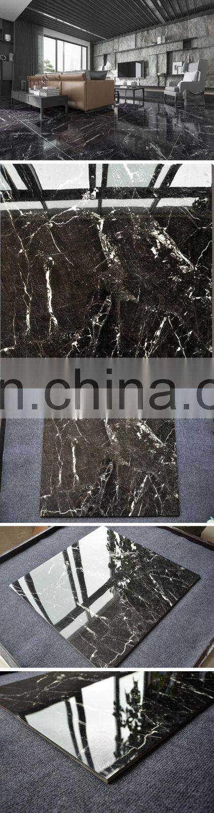 Polished house flooring salt pepper black ceramic tiles