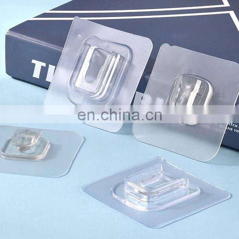 Double-Sided Adhesive Wall Hooks Hanger Strong Transparent Hooks Suction Cup Sucker Wall Storage Holder