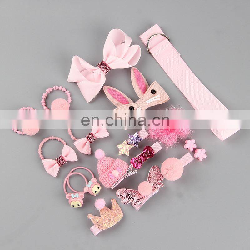 18 Pcs/Box Kids Children Accessories Hairpins Barrettes Baby Fabric Bow Flower Headwear Hair clips Girls Headdress