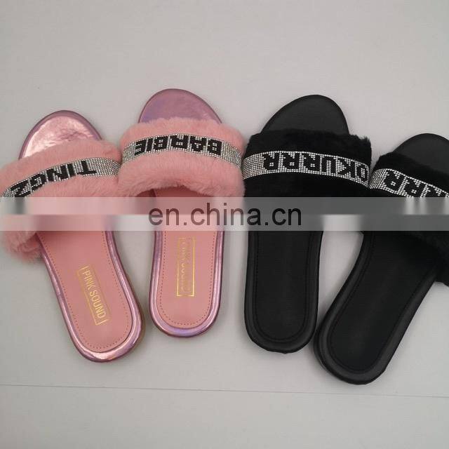 Flat Lady Fluffy Fur 2020 New Arrive Slipper for Women's