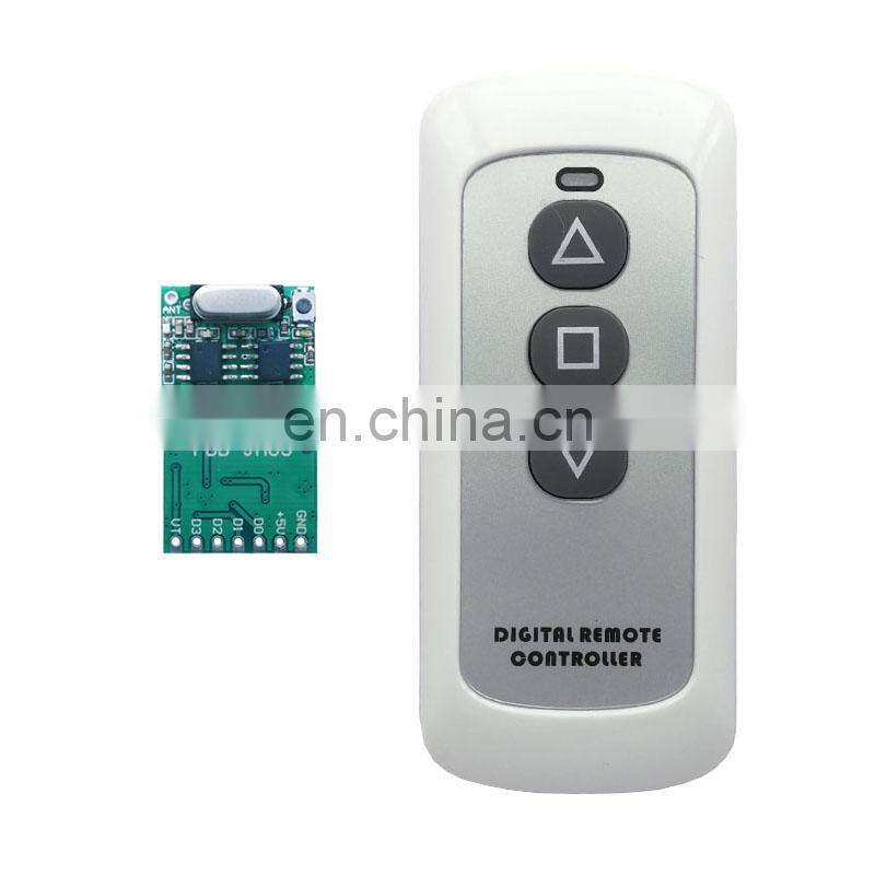 433MHZ learning code 4 key remote control + RF receiving module decode output high level signal