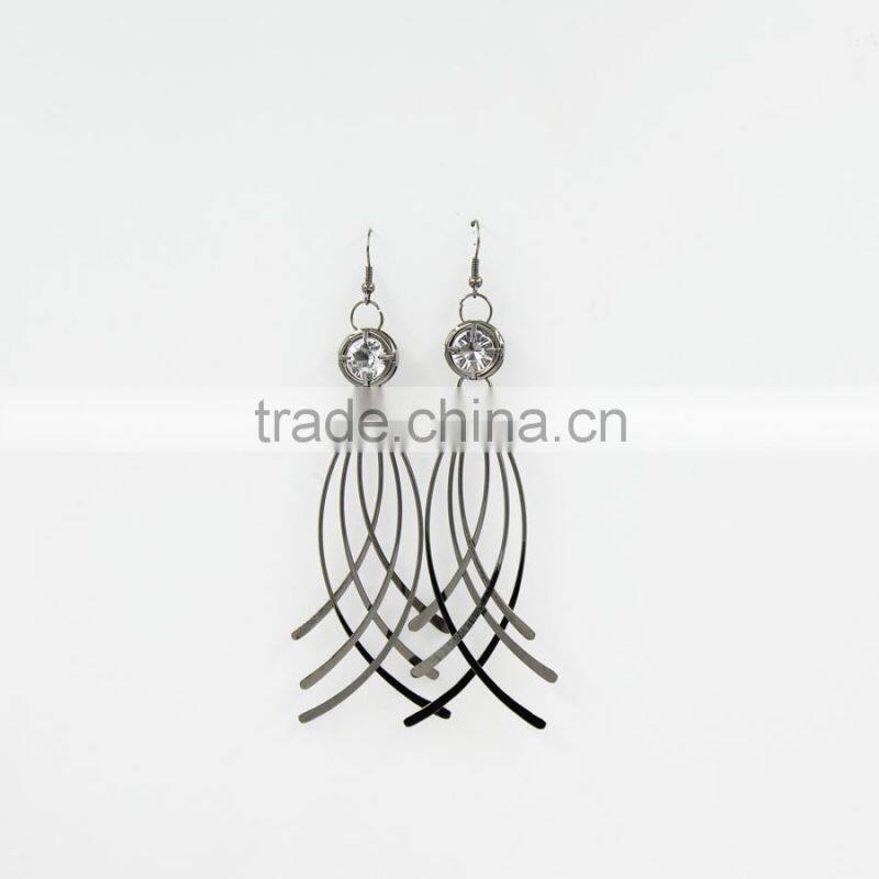 Fish Bone Pendant Fashion Earring,New Crystal Top Design Earring