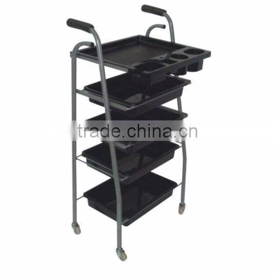 Beiqi Strong Simple HairJet Black Salon Trolley Cart Movable Manicure Pedicure Tools for Sale
