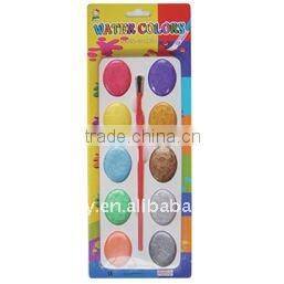 8 COLORS OVAL METALLIC DAMP DRY WITH A PAINTBRUSH WATER COLOR NON-TOXIC