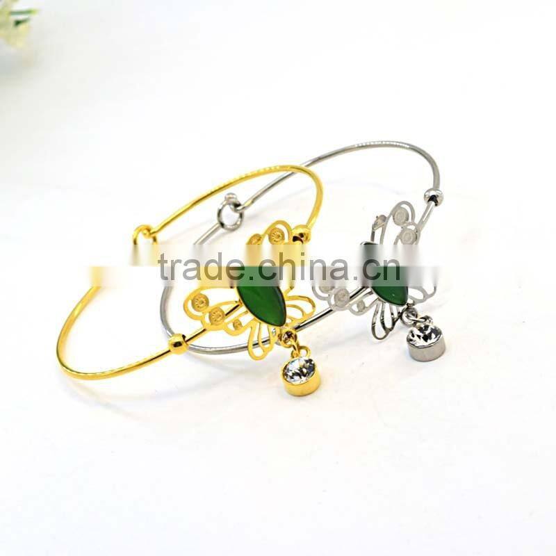 new fashion girls tops jewelry gold models bracelet metal butterfly charms bracelet