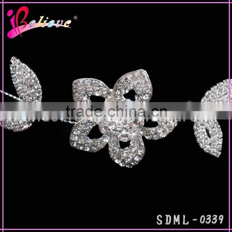 Silver flower metal hairband wholesale in factory , women hairband jewelry