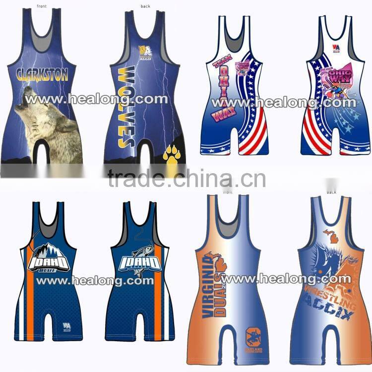 wholesales custom sublimation wrestling singlet. cool dry fit wresting vest , cheap wresting uniforms for sale