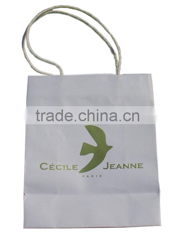 High-Quality White Carry Bag With String Handle, kraft shopping bag, garment packaging bag