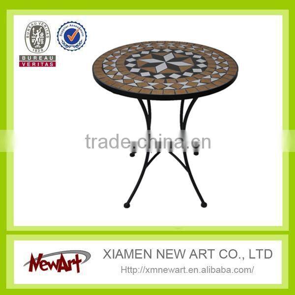 Patio new design mosaic talbe metal garden outdoor mosaic furniture set