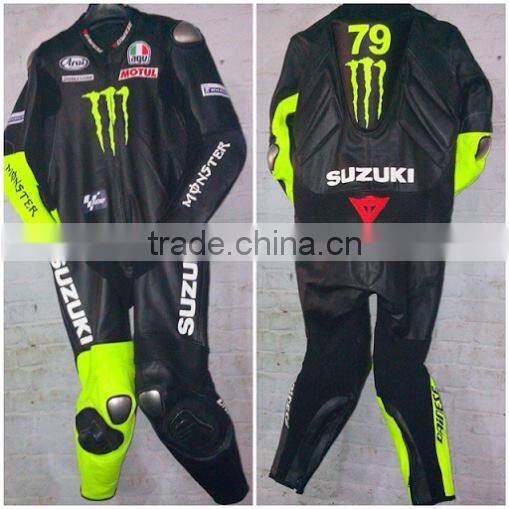 Professional leather motorbike Racing suits/motorcycle leather suit/ replica leather racing suit/WB-MS403