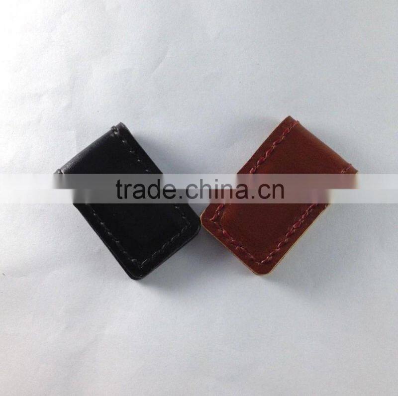 Magnetic money clip leather black brown handcraft high quality gift items