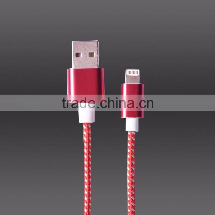 Original high quality mfi custom logo colorful nylon braide USB data cable for iphone 5 mfi charger cable mfi certified