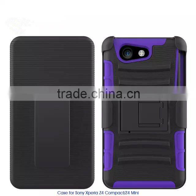 Keno Tough Rugged Layered Extreme Hybrid Belt Clip Holster Case for Sony Xperia Z4 Compact / Z4 Mini