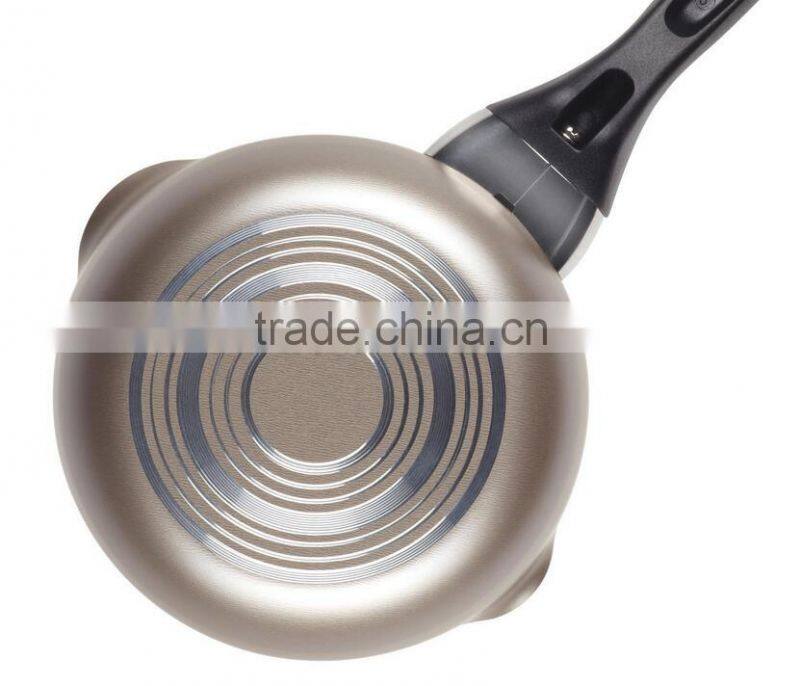 Cacerola de aluminio gris de color antiadherente con tapa leche Pot
