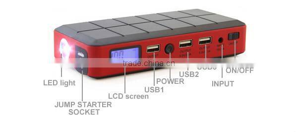 sunpow new Multi funcation 12v car jump starter 12000mAh power bank station car booster pocket power battery