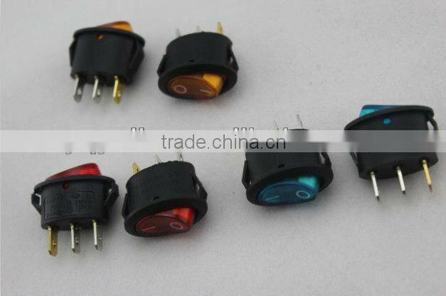 YL3-11 yellow 3 metal pole on off round 125v rocker switch