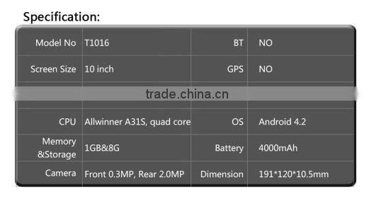 high quality 10 inch ips octa core tablet