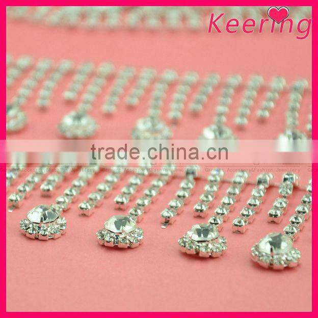 Hot sale pearl and crystal rhinestone cup chain for decorations WRC-204