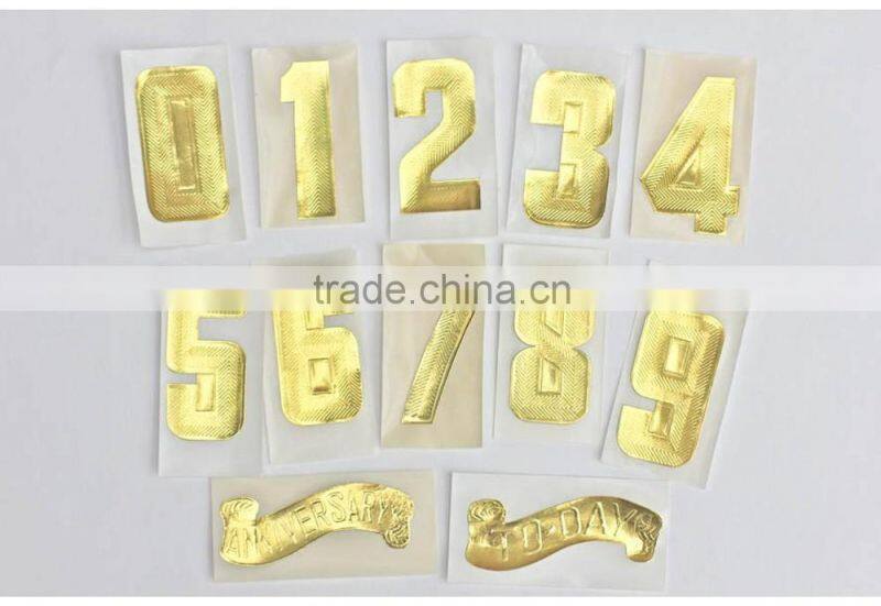 Customized gold foil label adhesive foil stickers Foil Embossed Sticker - Labels