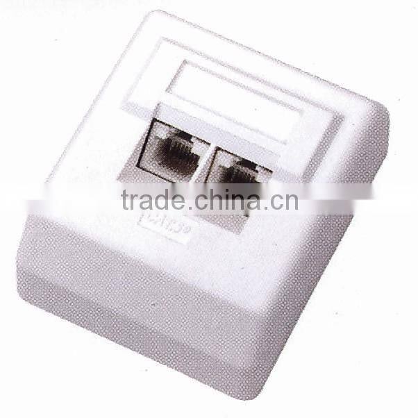 High Quality Euro Type FacePlate with Dual UTP Cat. 5e keystone jack
