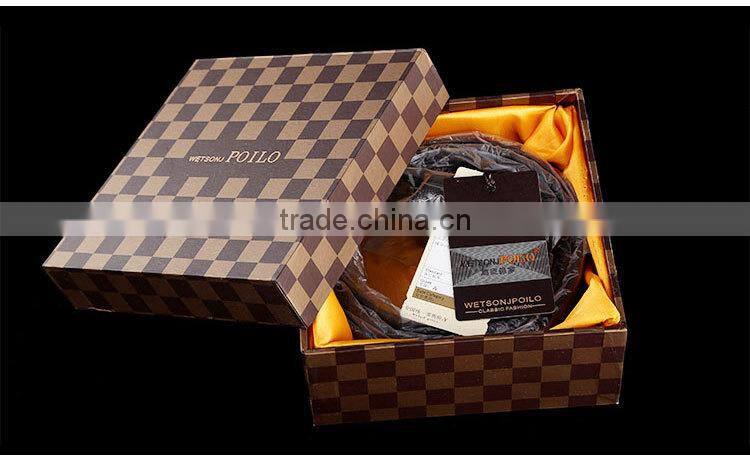 Genuine fashion handcrafted leather double pin belt buckle belt