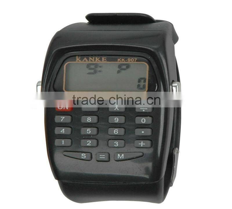 Promotion watch with electronic calculator plastic watch