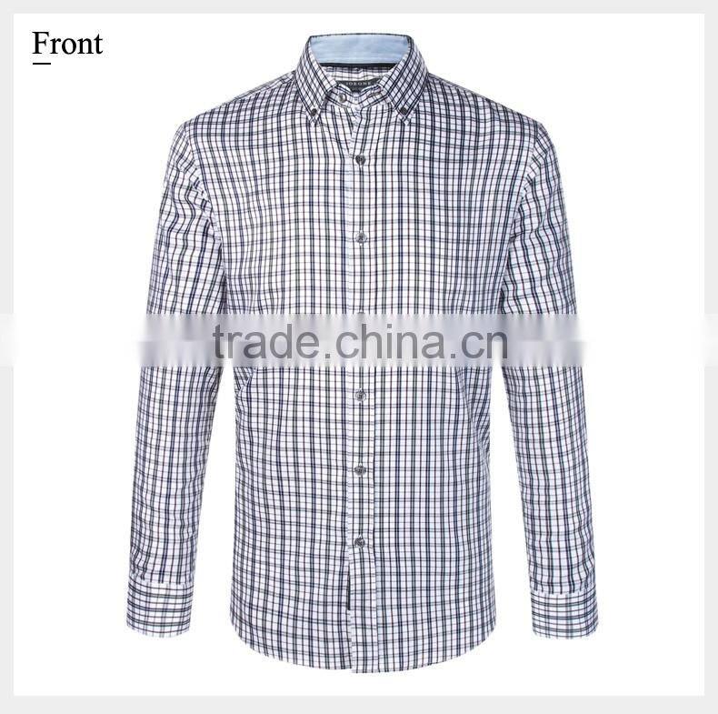 custom top quality business mens dress shirt wool plaid shirts for business man