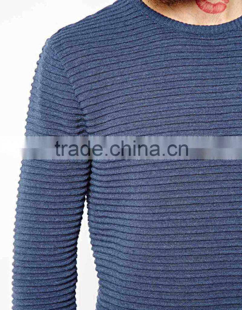 Man's soft ribbed knit Crew neck Jumper Sweater
