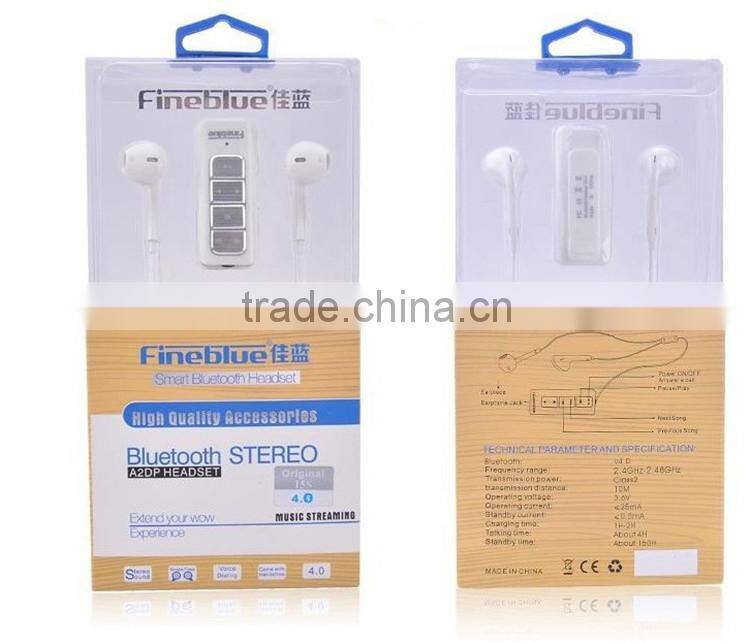 New Arrival Fineblue I5S Bluetooth V4.0 Earphone Lavalier Music Voice Stereo Binaural Headset For All SmartPhone
