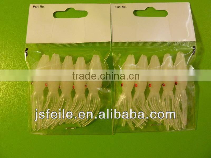 65mm soft luninous plastic squid fishing lure