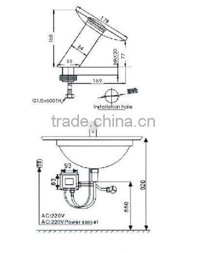 brass high infrared sensor faucet with circular glass QH0109