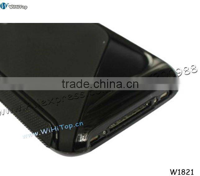 White Color.S line Shape TPU Skin Back Cover for iPhone 3G/3Gs