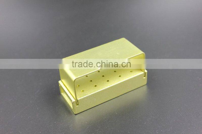 Hot Sale 15 holes Aluminium Dental Bur Holder(golden)