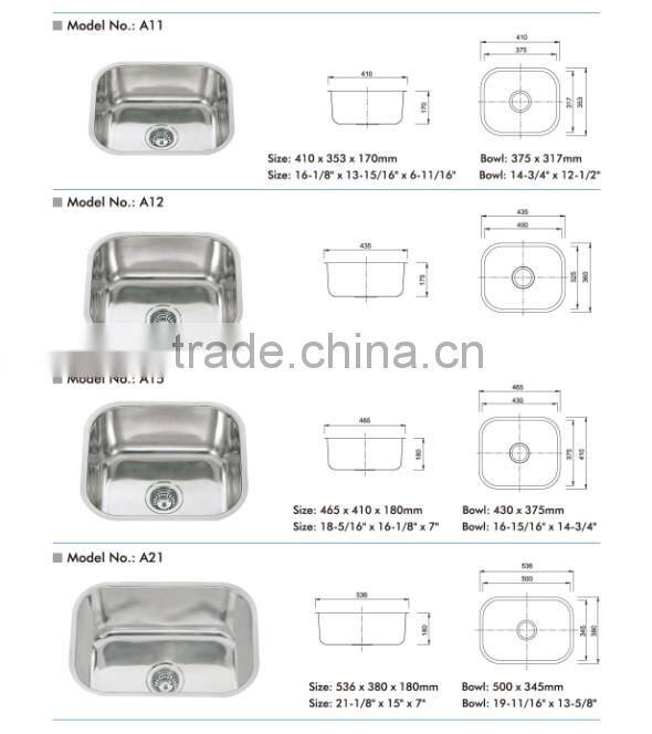 stainless steel kitchen sink for hotel