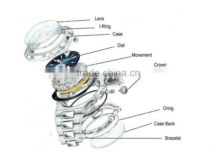 brick style face shiny thin style 304 stainless steel case and band classy watch