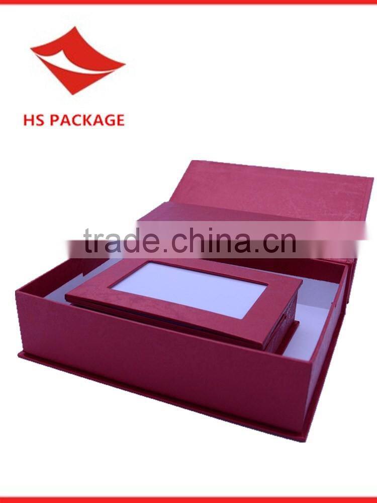 Folding paper photo frame with storage box