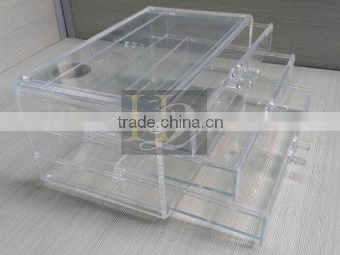 Clear cube acrylic storage 3 drawers clear acrylic makeup organizer