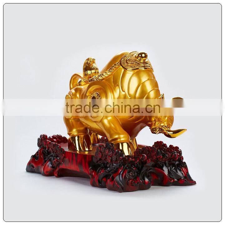 Chinese zodiac animals Resin OX ,24k golden ox resin statue