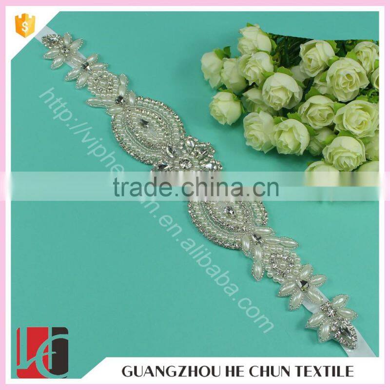 HC-7461-1 Hechun 2016 Factory Price Decorative Pearl Beaded Trim for Dresses