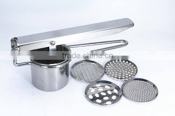 Stainless Steel Potato Ricer With 4 Disks, Potato Masher