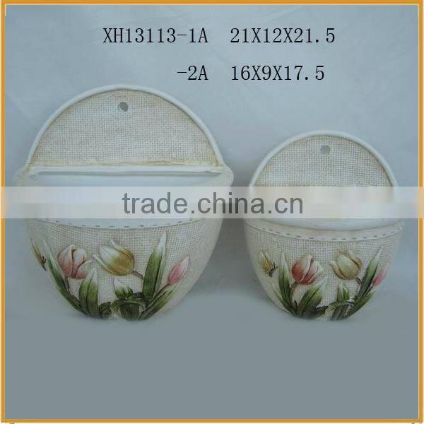 Garden decoration long new style ceramic wall flower pot