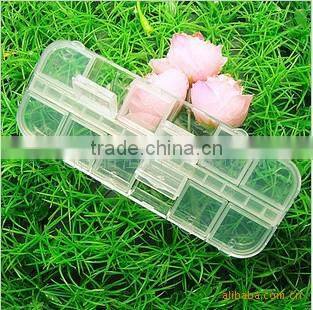 12 small case easy use clear decoration diamond storage box for nail art 2015