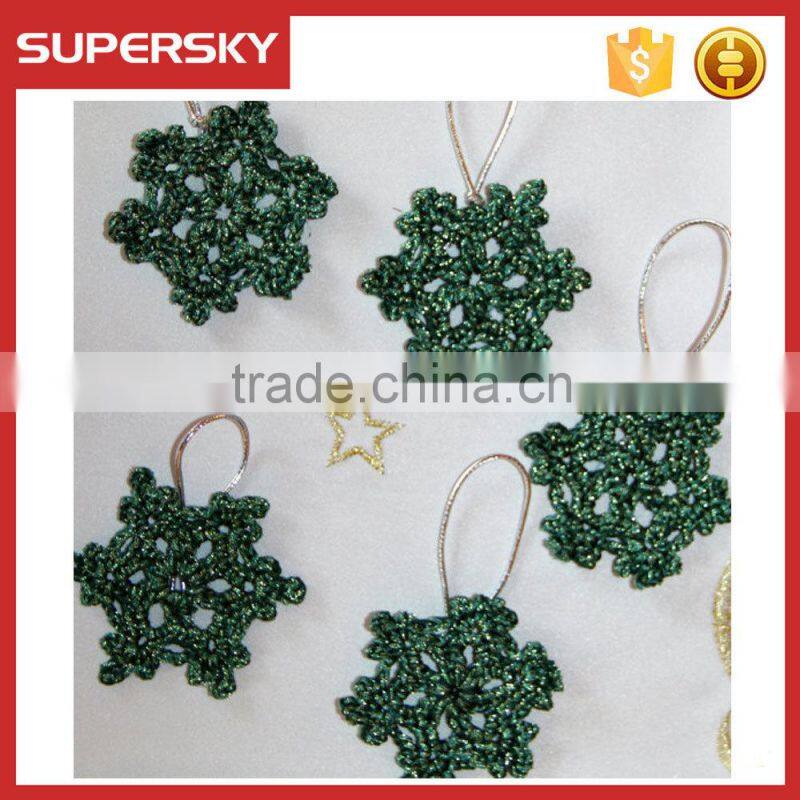 V-744 christmas tree hang snowflake decoration knit christmas tree hang ornament