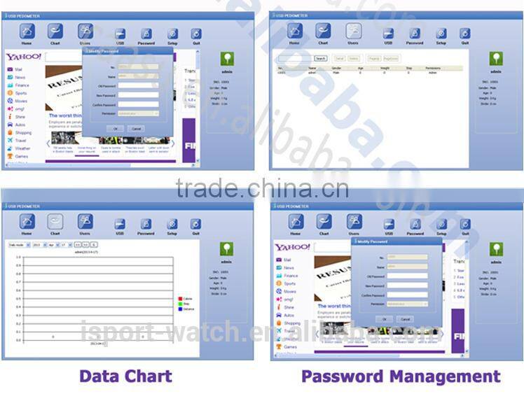 30 Days Memory 3D Sensor USB Connection G Sensor Pedometer