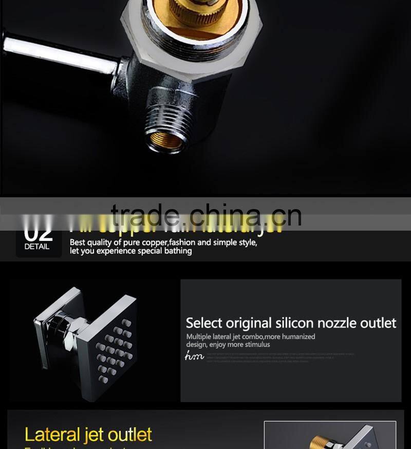 rain spa shower set 360*500mm led light rain shower head embed ceiling color change body spray bathroom shower head set